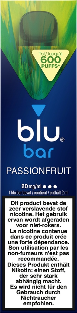 Blu Bar jetable Passion fruit 20mg (UVC:10)