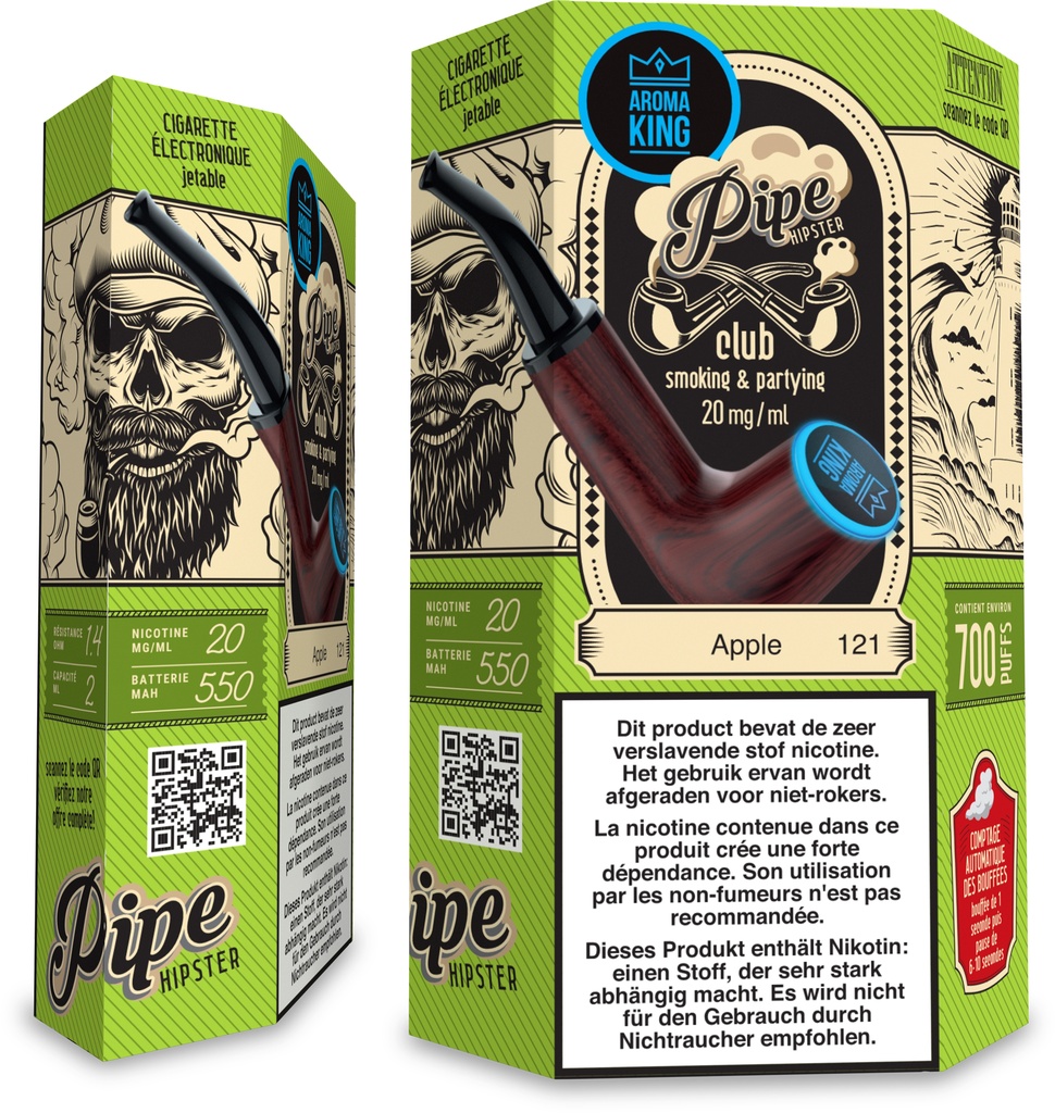 Aroma King Pipe Apple 20mg/700puffs (UVC:5)