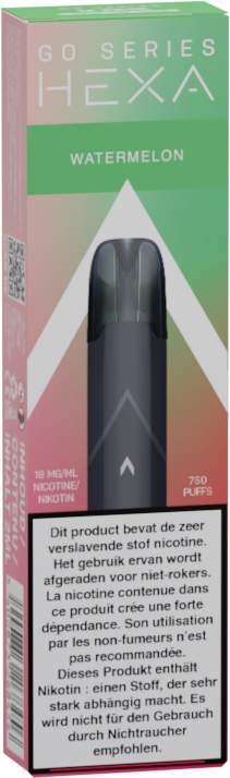 Hexa Go Series Jetable Watermelon 0mg/750puffs (UVC:5)