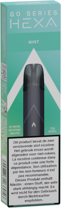 Hexa Go Series Jetable Mint 0mg/750puffs (UVC:5)