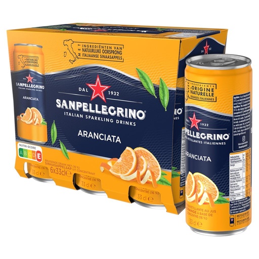 San Pellegrino Aranciata Sleek Can 33cl (UVC:24)