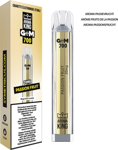 Aroma King GEM Jetable Passion Fruit 20mg/700puffs (UVC:10)